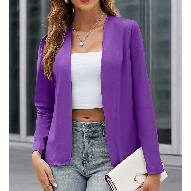 Women's Plus‑Size Open‑Front Casual Blazer