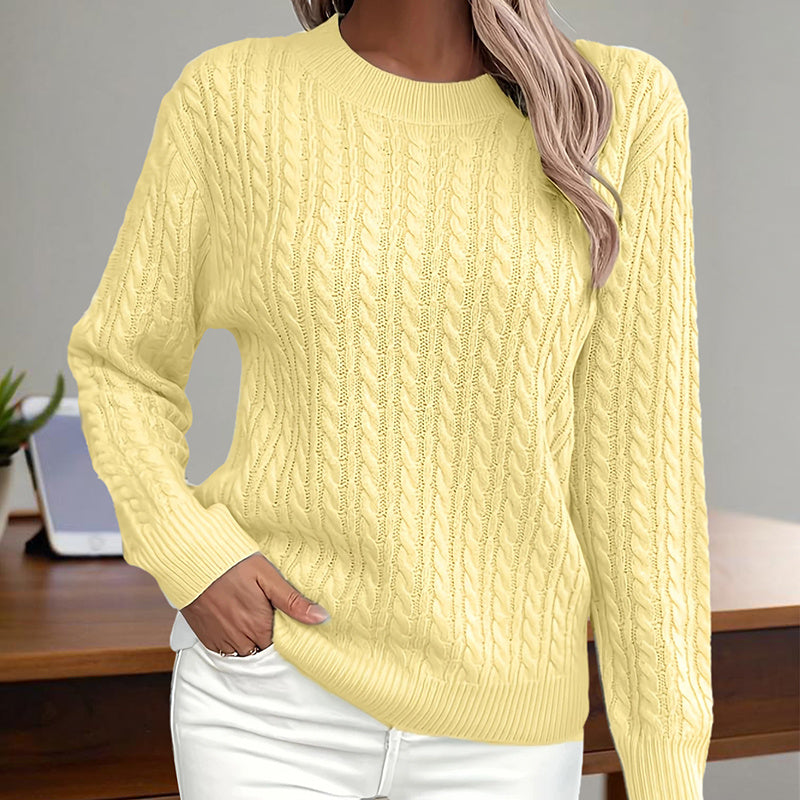 Women's Textured Crew‑Neck Pullover Top