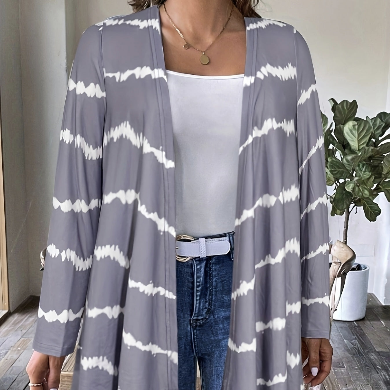 Women's Printed Open Jacket