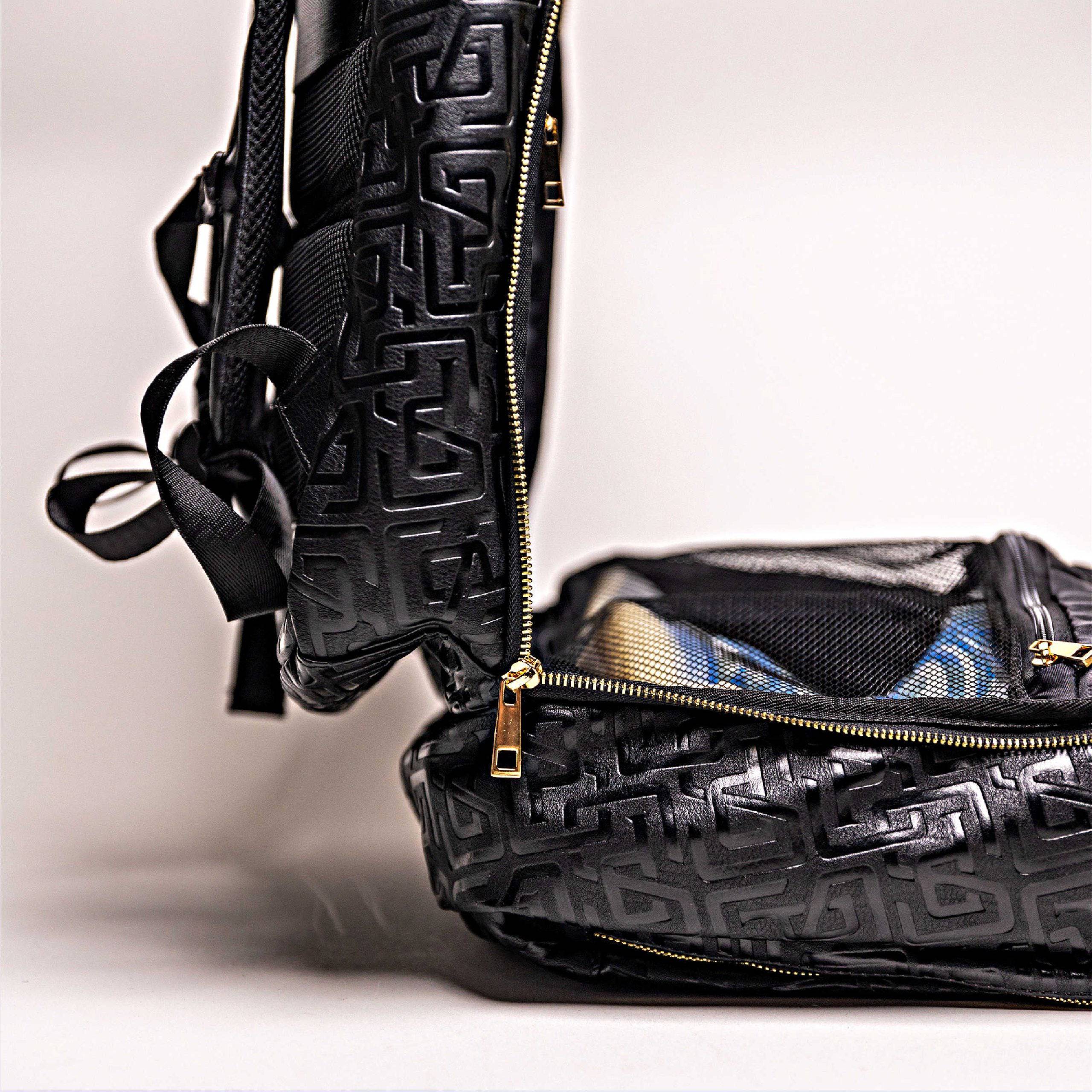 Black Monogram Leather Commuter Bag