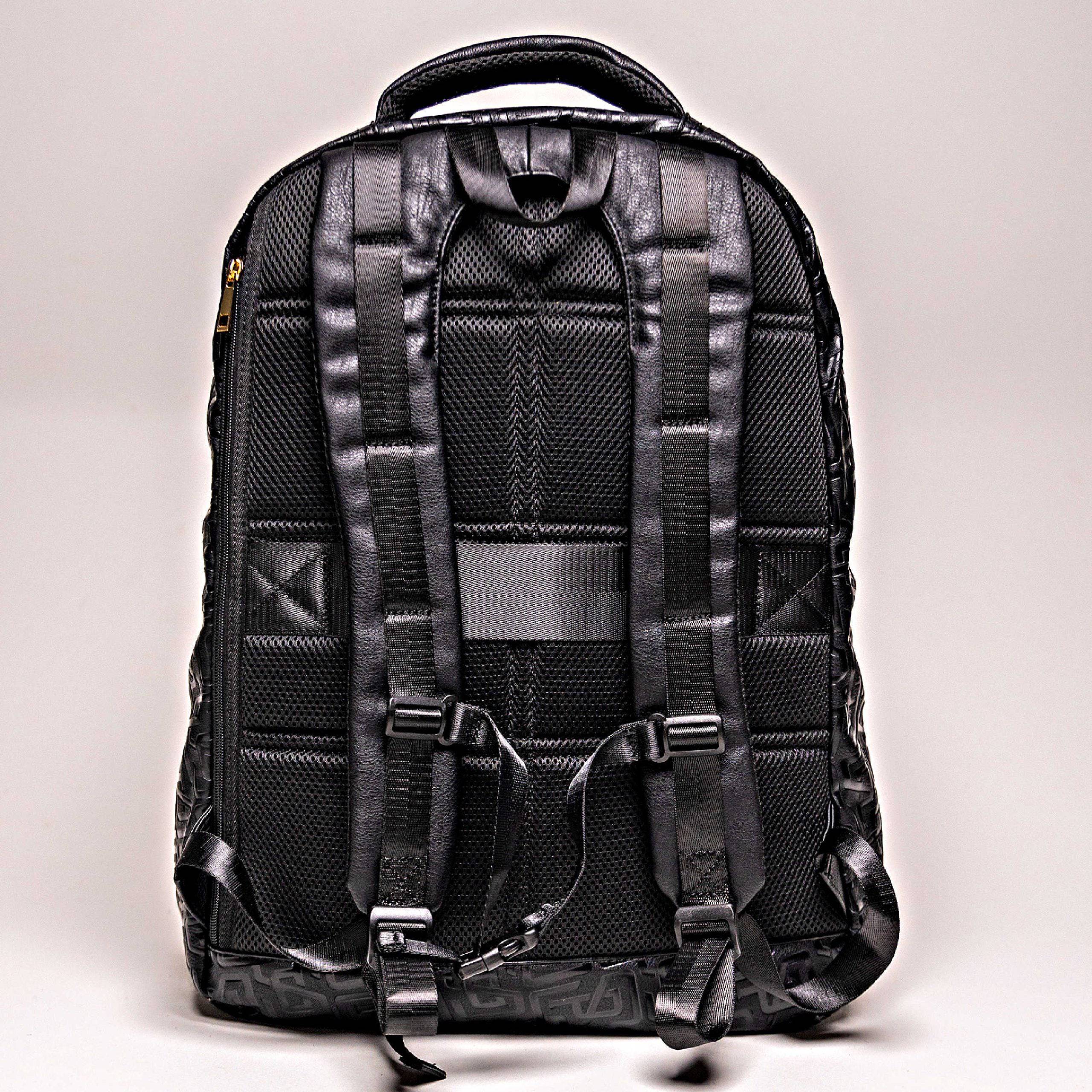 Black Monogram Leather Commuter Bag