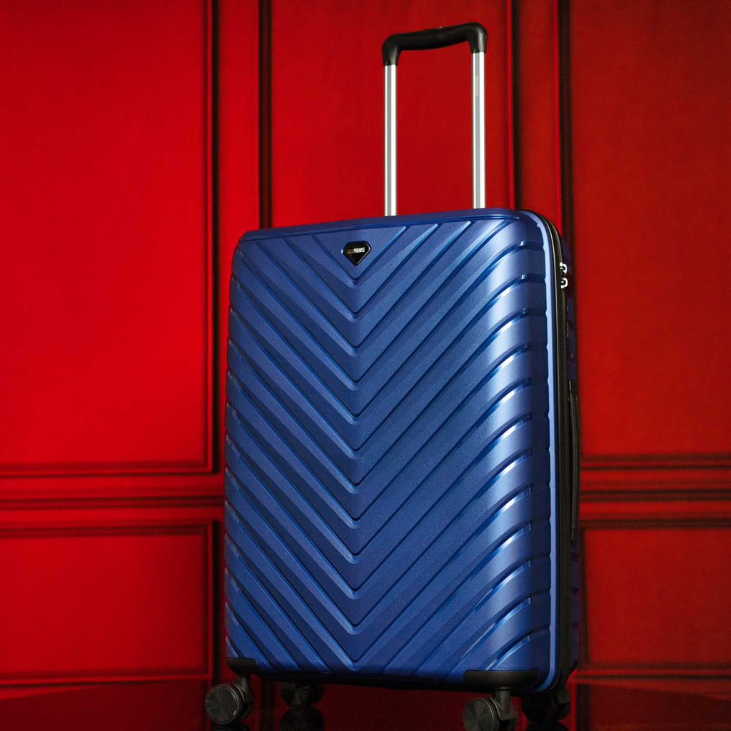 24-inch Blue Hardcase Roller Luggage with 360° Wheels & TSA Lock