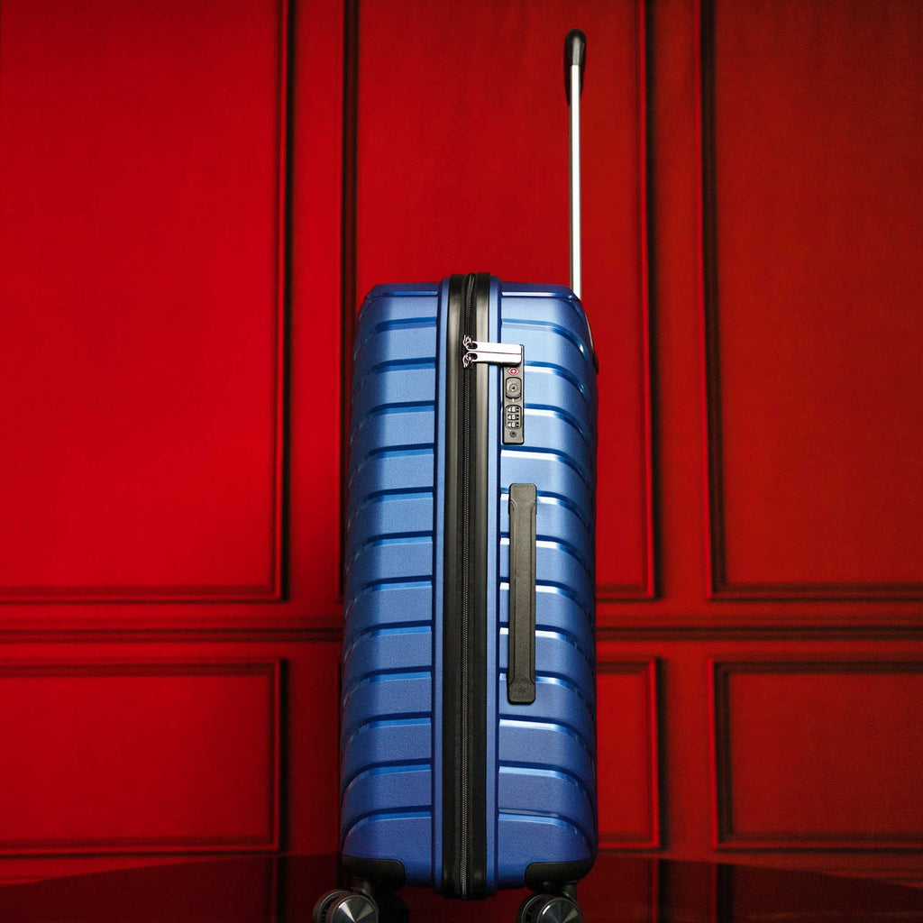 24-inch Blue Hardcase Roller Luggage with 360° Wheels & TSA Lock