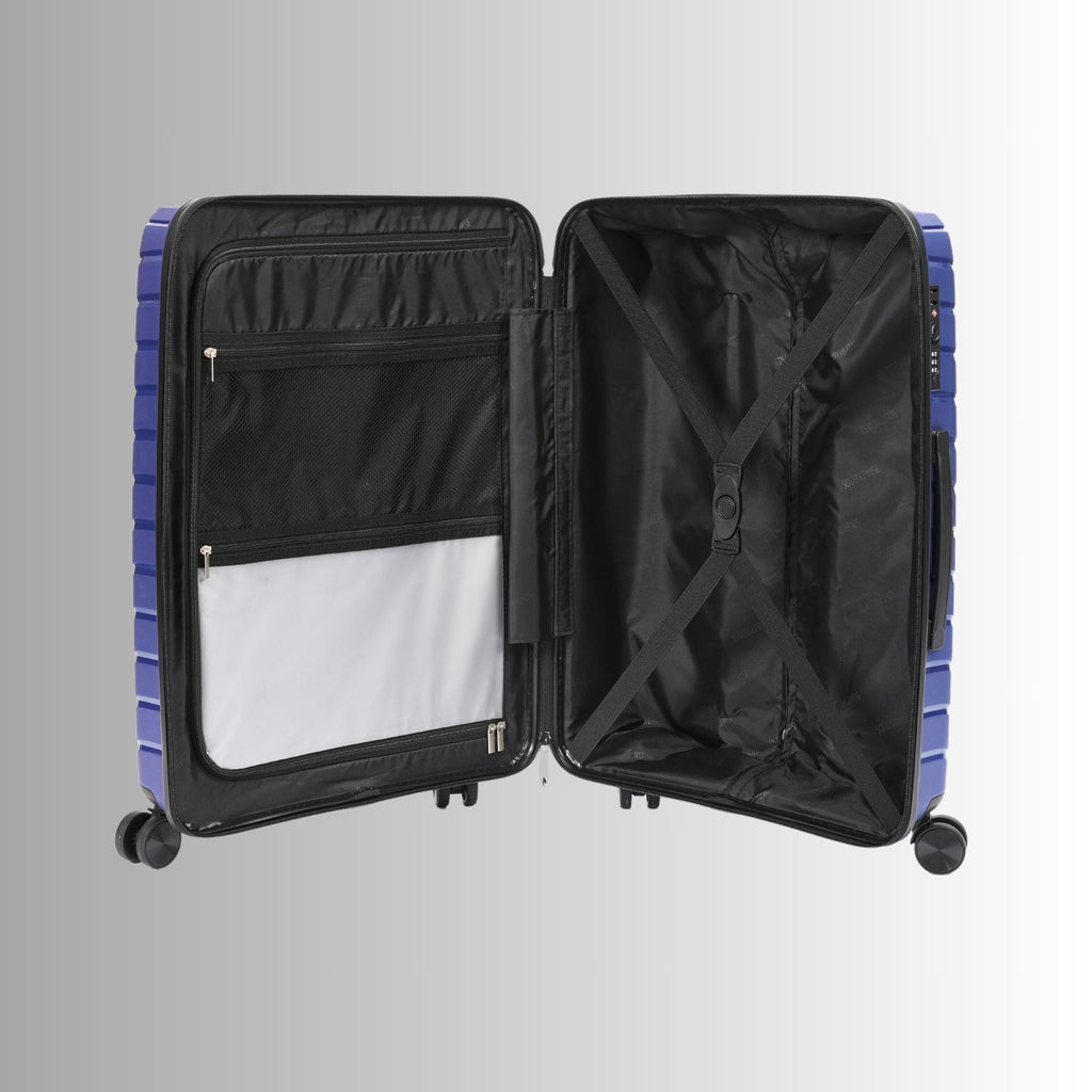 24-inch Blue Hardcase Roller Luggage with 360° Wheels & TSA Lock