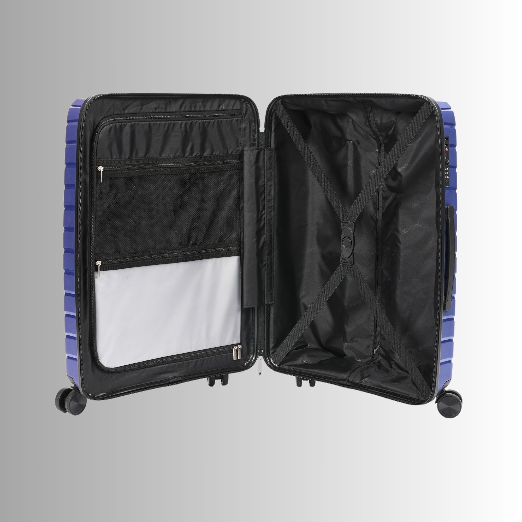 24-inch Blue Hardcase Roller Luggage with 360° Wheels & TSA Lock