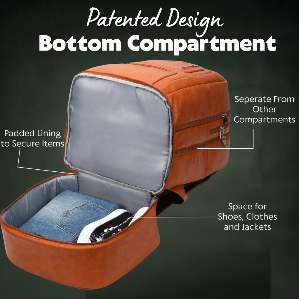 Brown Leather Luxury Patented Carry-On Bag (Only 300 Made)