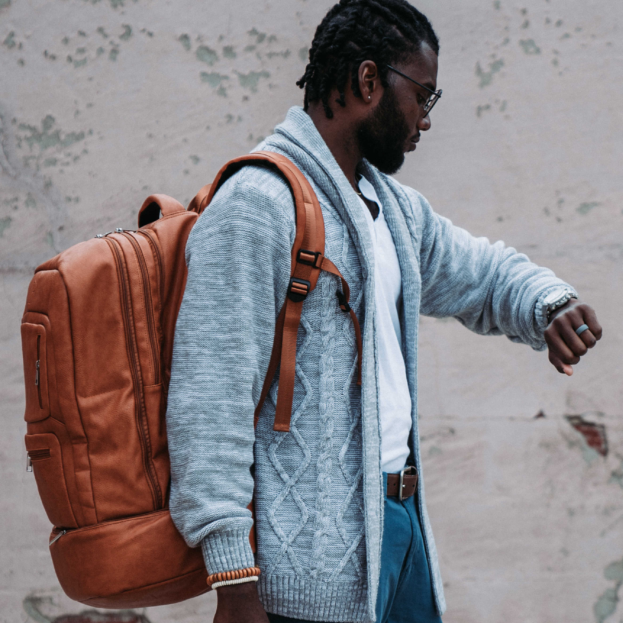 Brown Leather Luxury Patented Carry-On Bag (Only 300 Made)