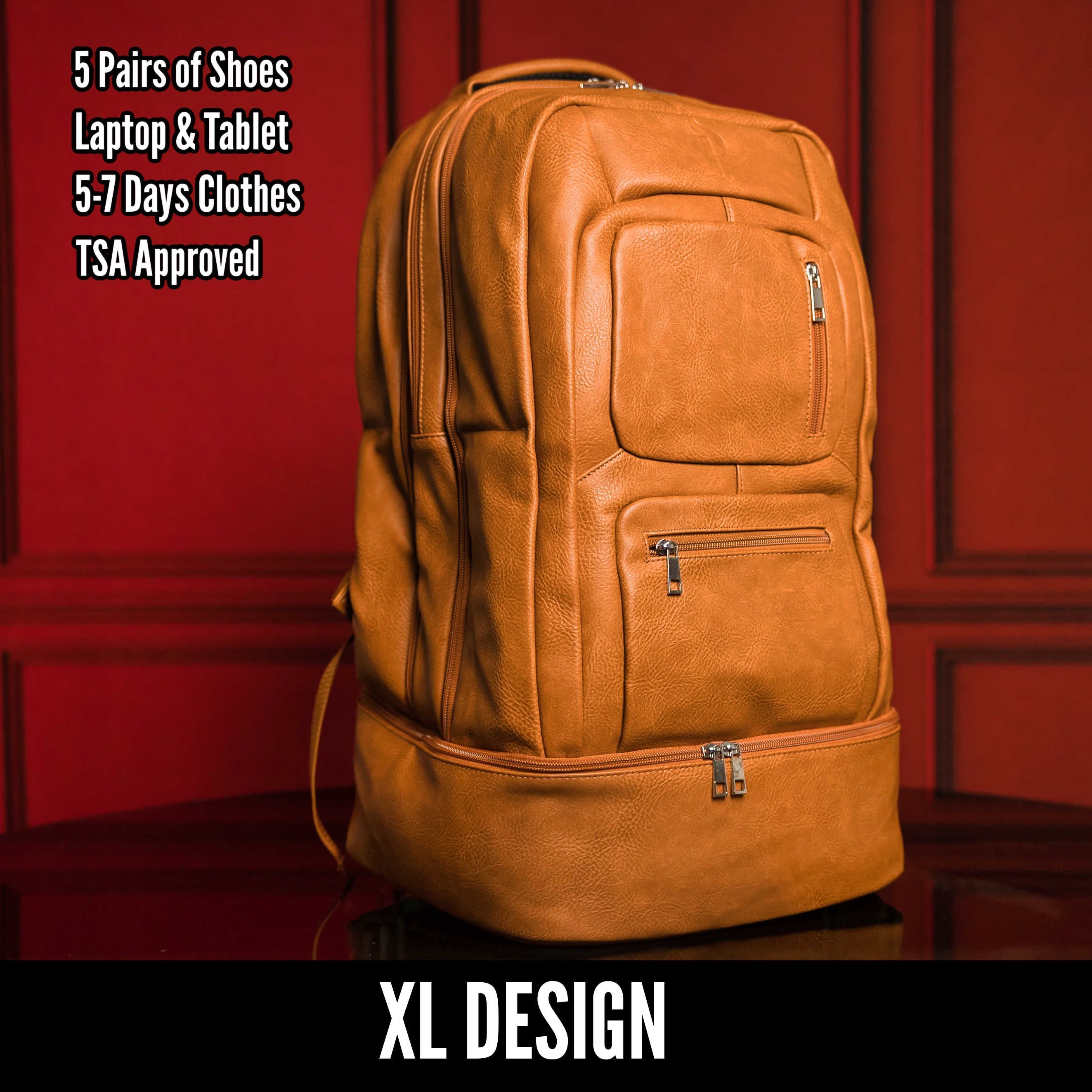 Brown Leather Patented Carry-on Bag (XL Design) (Only 300 Made)