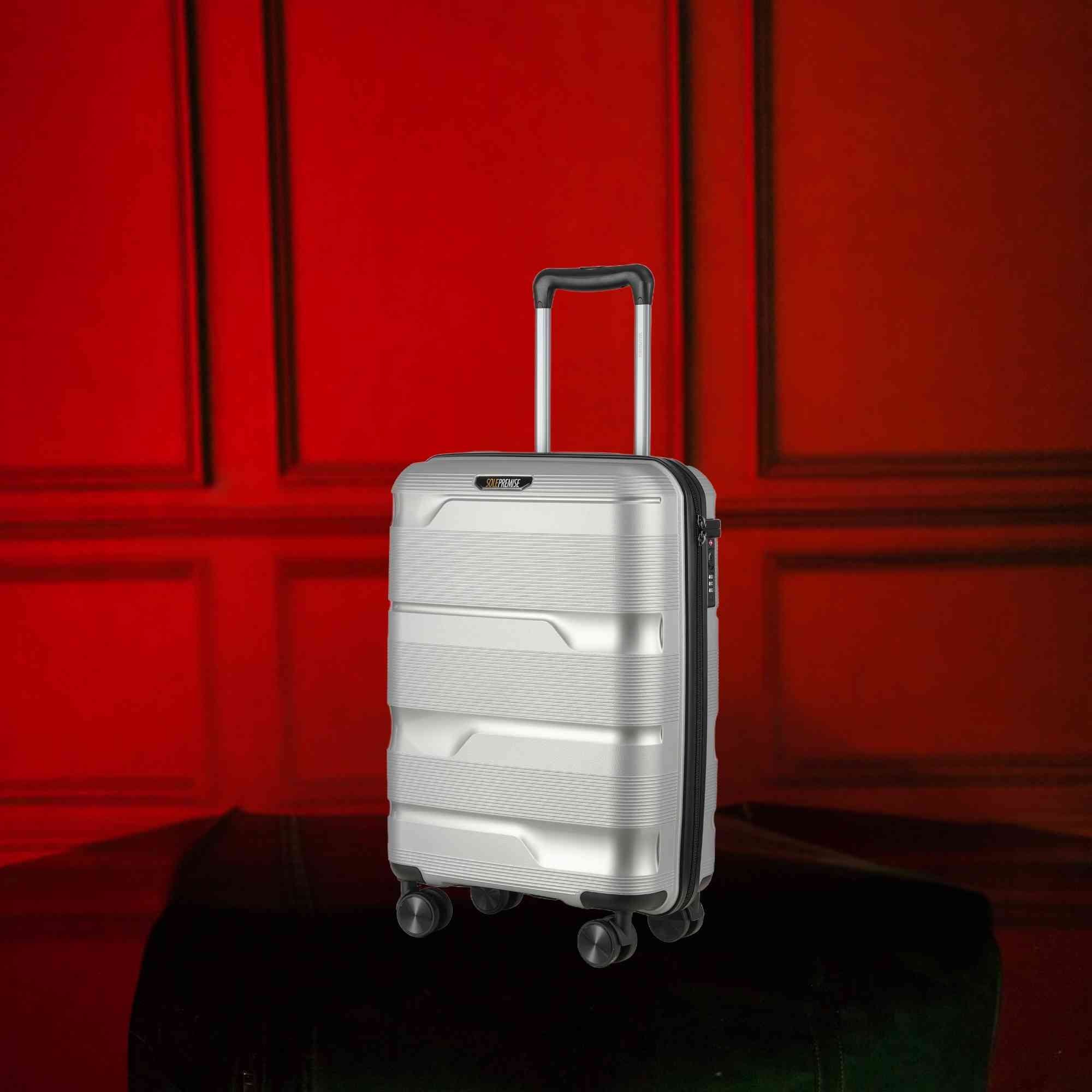20-inch Silver Carry-On Hardcase Roller Luggage with 360° Wheels
