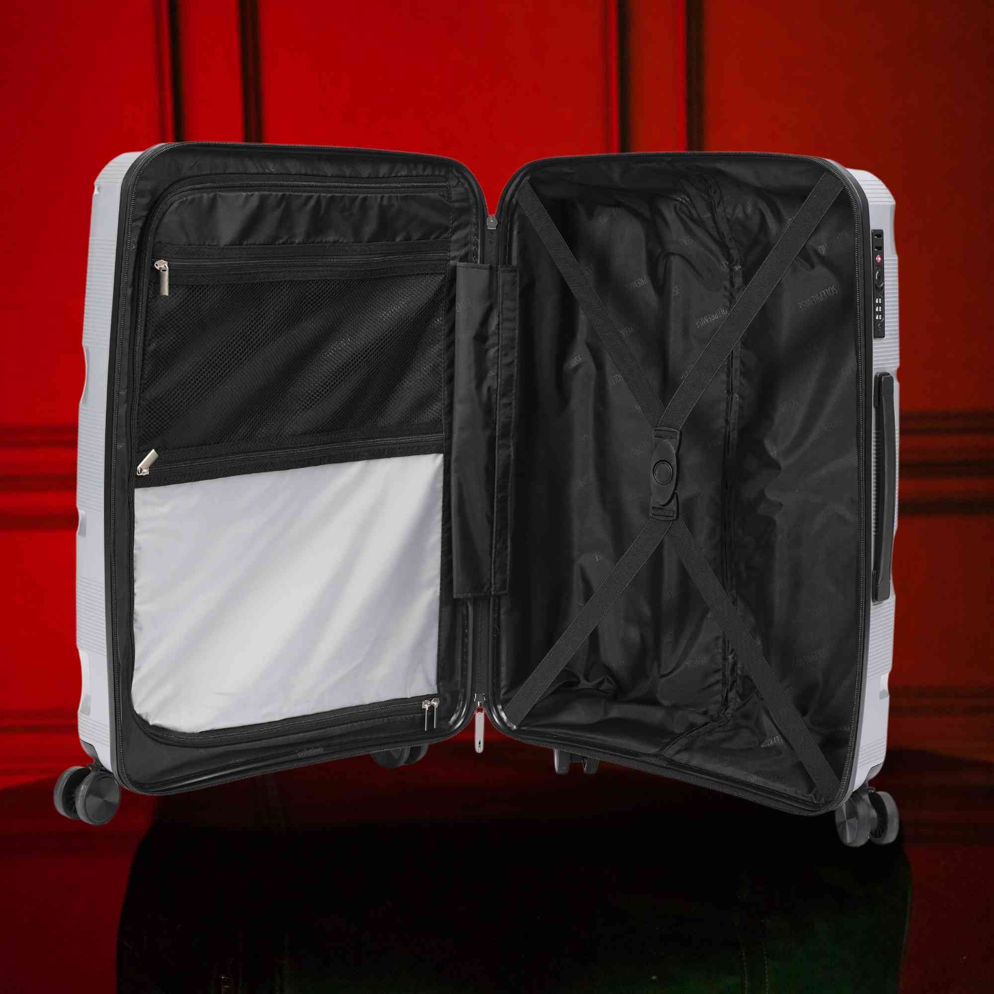 20-inch Silver Carry-On Hardcase Roller Luggage with 360° Wheels