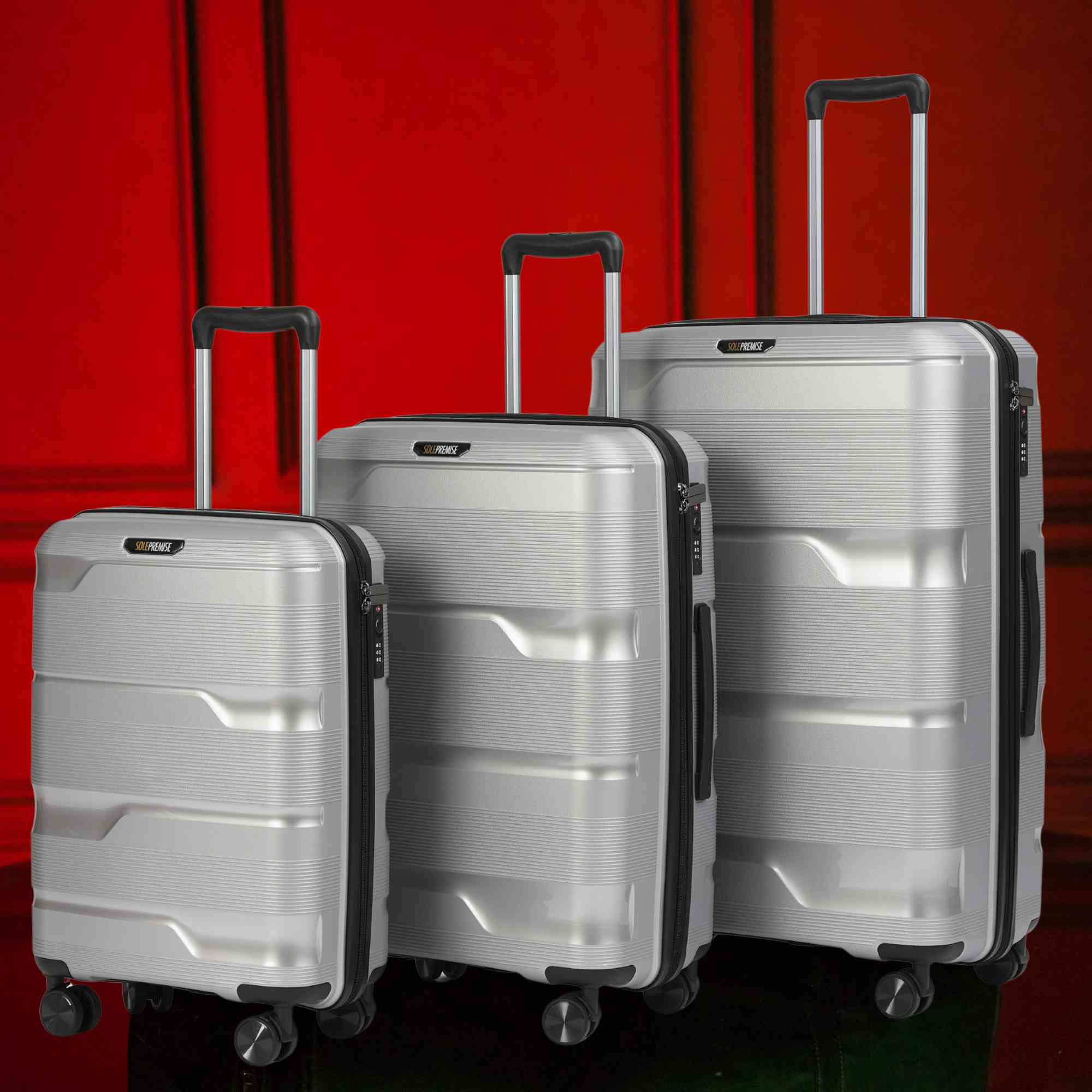 Silver Hardcase Roller Luggage Set (28', 24' and 20')