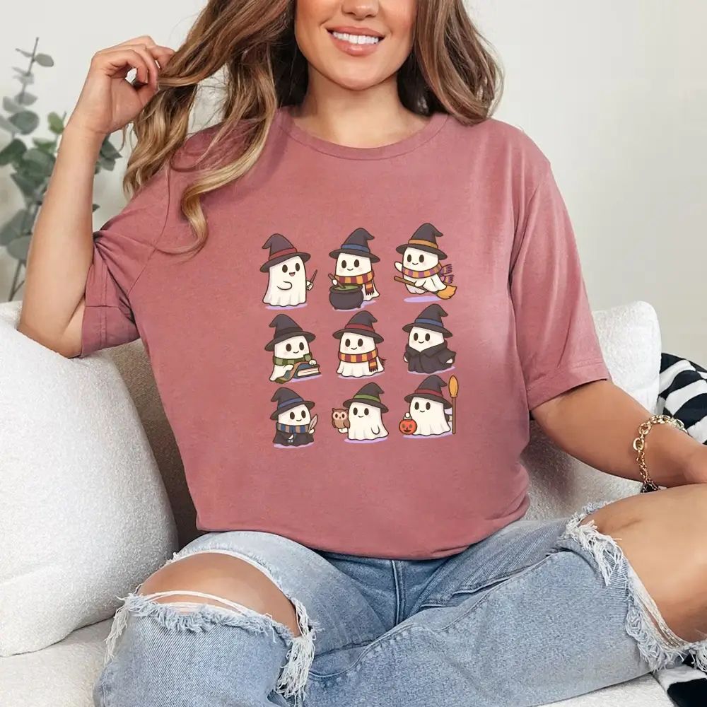 Cute Witch Ghosts Halloween Shirt â€?Kawaii Spooky Tee