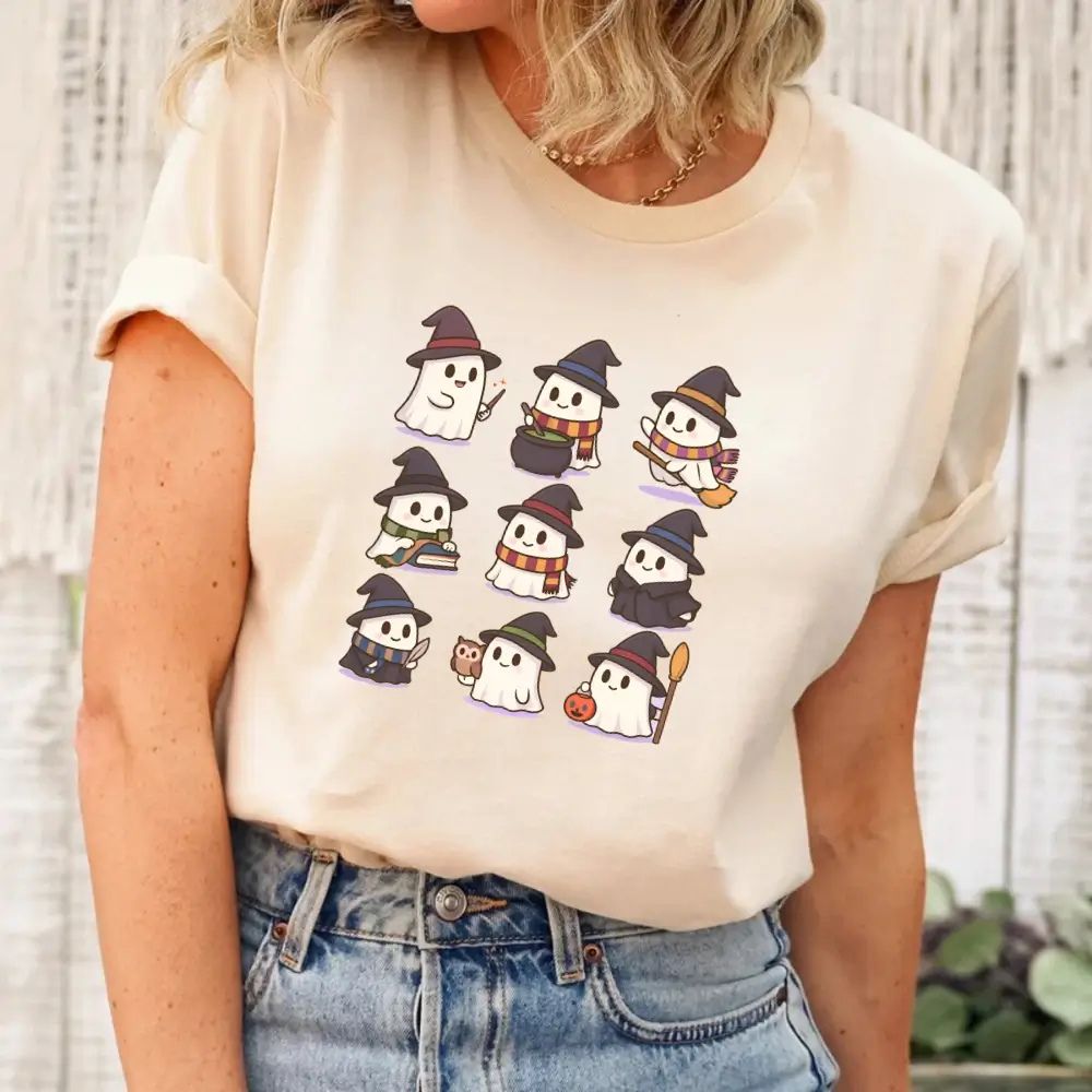 Cute Witch Ghosts Halloween Shirt â€?Kawaii Spooky Tee