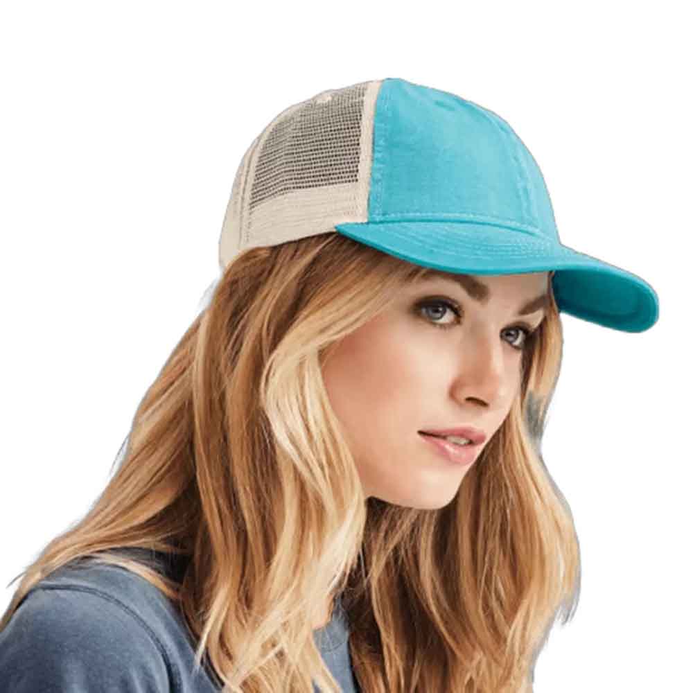 Embroidered Wifey/Hubby Pigment-Dyed Trucker Hat â€?Anniversary Gift Cap