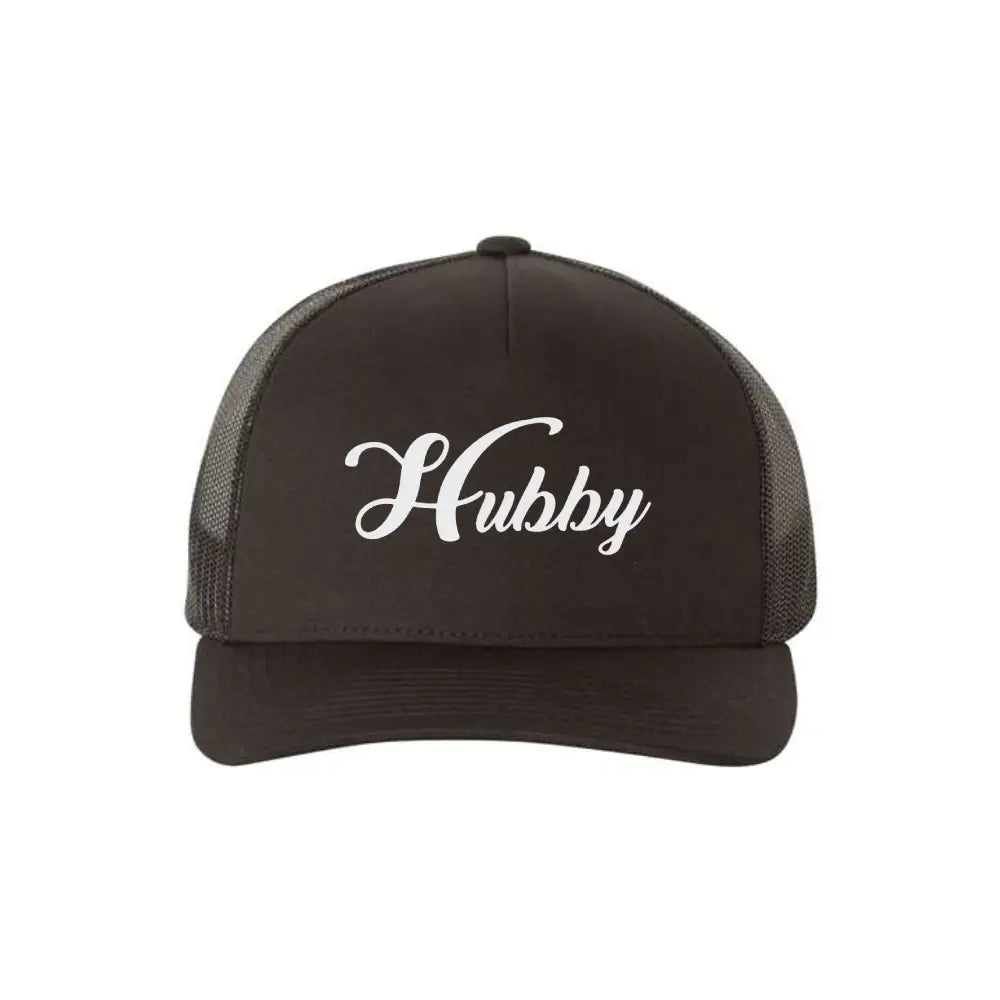 Embroidered Hubby Trucker Hat â€?Classic Mesh Cap for Wedding or Anniversary