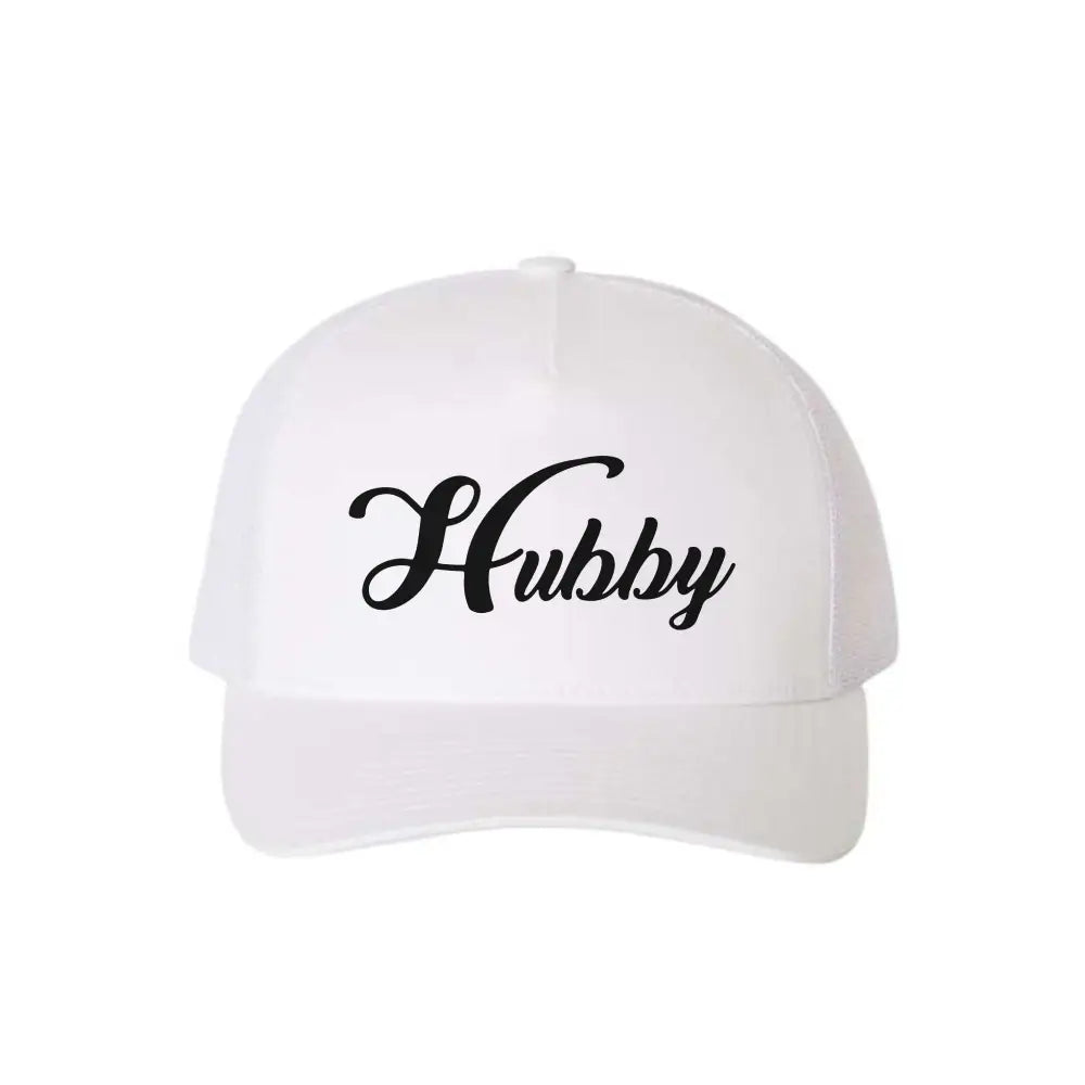 Embroidered Hubby Trucker Hat â€?Classic Mesh Cap for Wedding or Anniversary