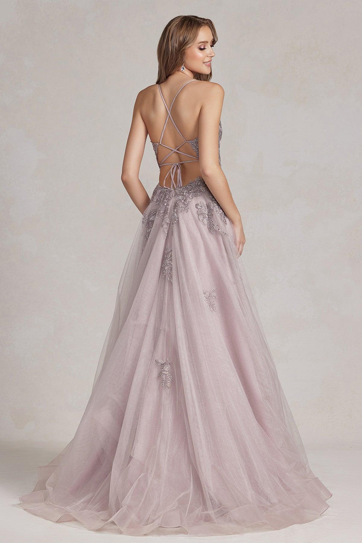 Mauve 16 Nox Anabel G1149 Long Spaghetti Strap Prom Gown Sale