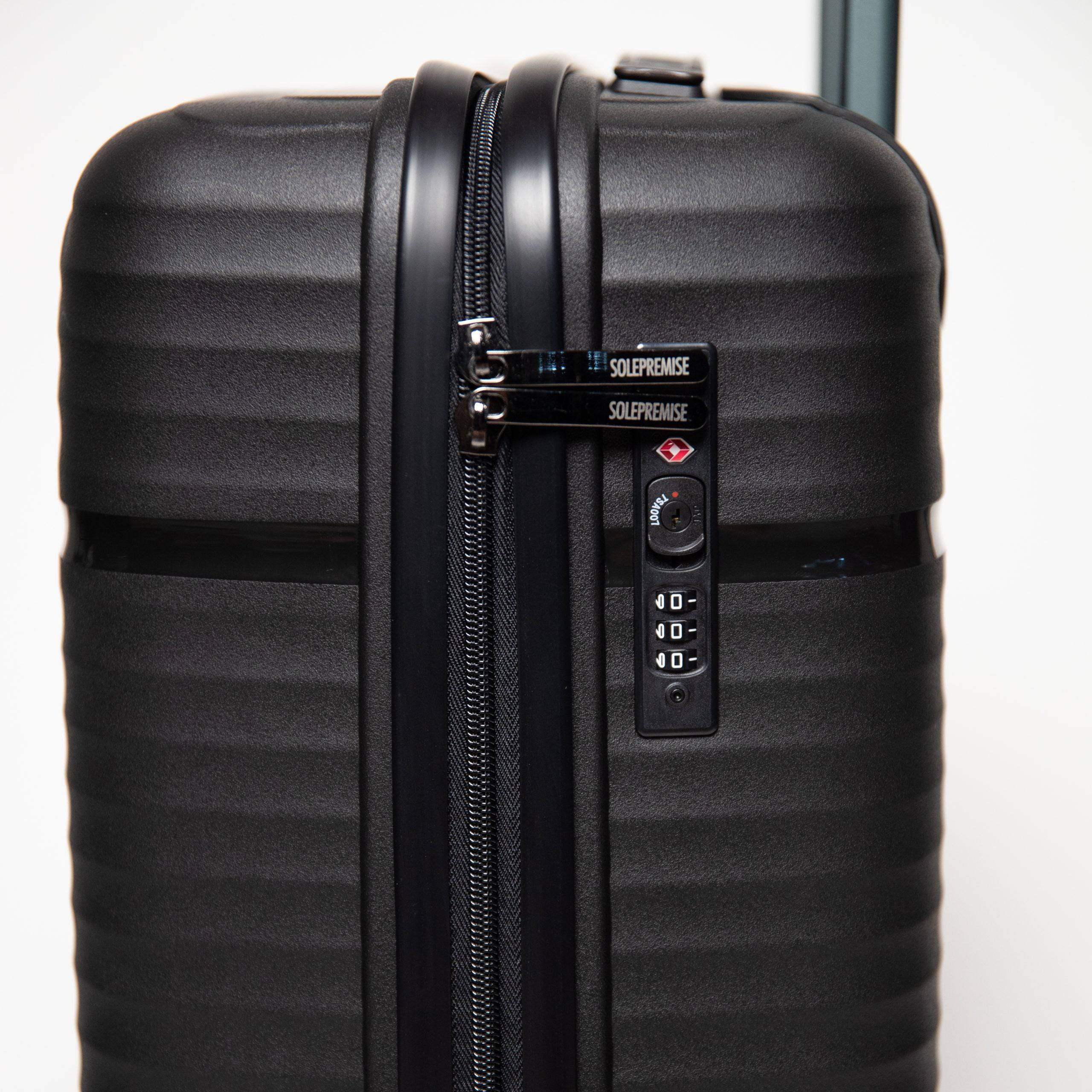24-inch Black Hardcase Roller Luggage with 360° Wheels & TSA Lock