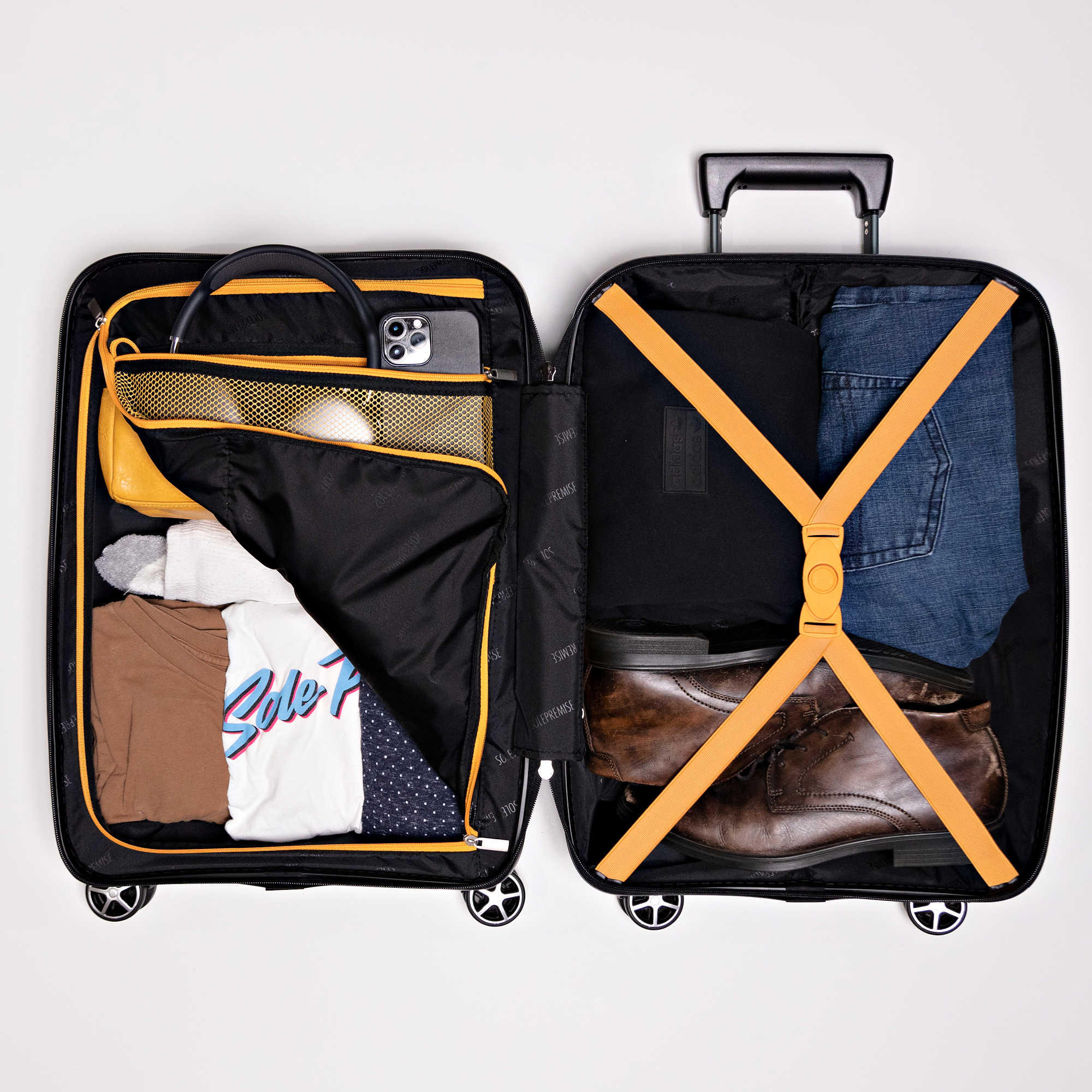 28-inch Black Hardcase Roller Luggage with 360° Wheels & TSA Lock