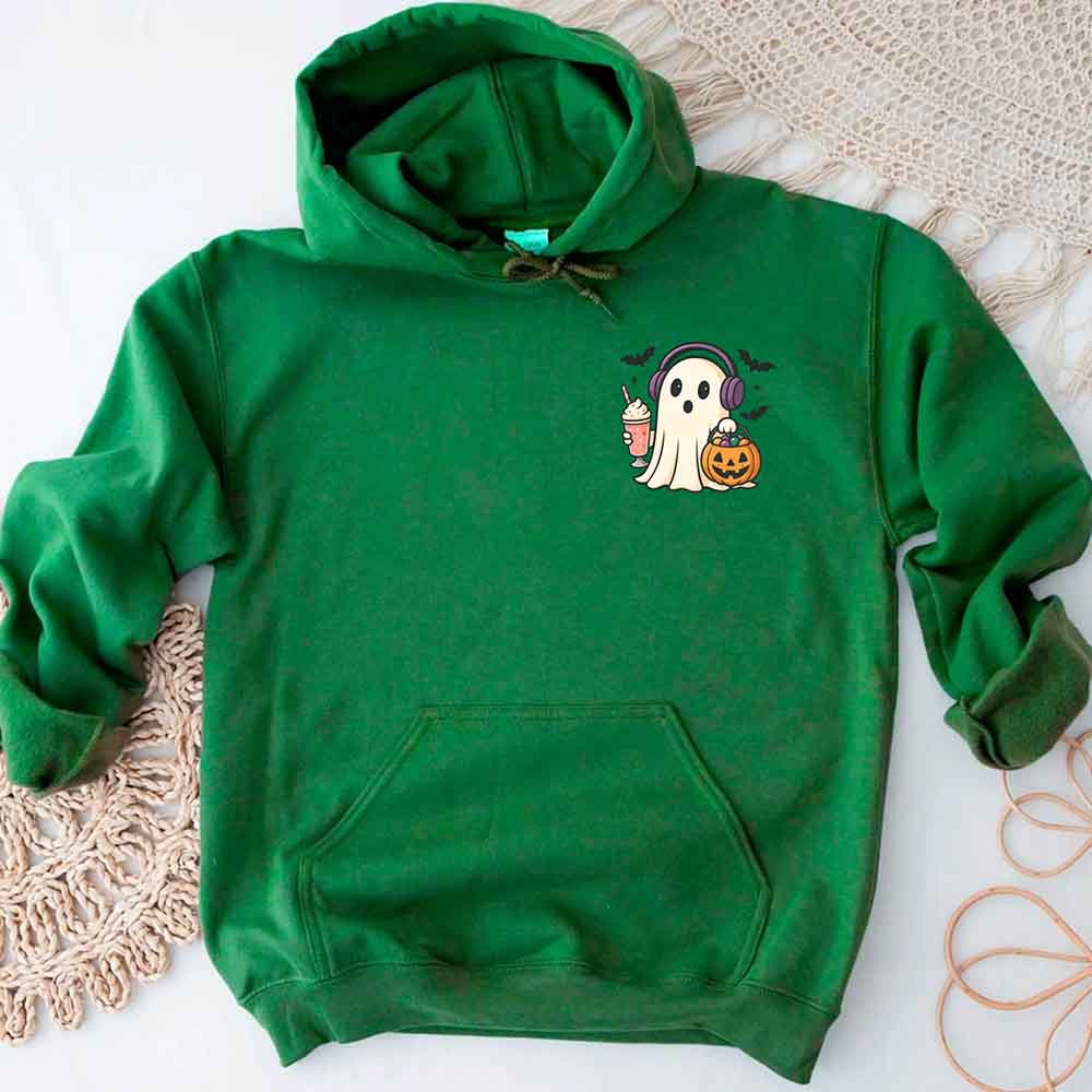 Little Ghost Iced Coffee Hoodie â€?Cute Halloween Ghost Hoodie