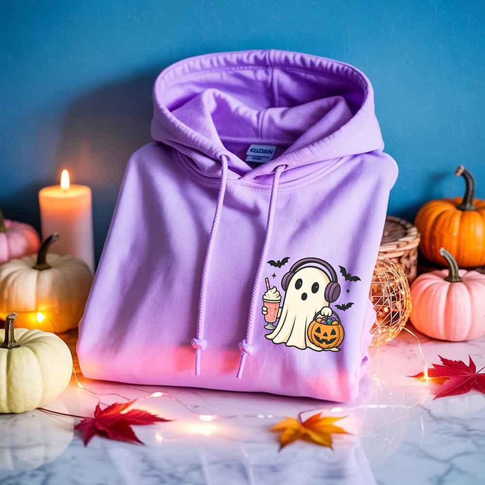 Little Ghost Iced Coffee Hoodie â€?Cute Halloween Ghost Hoodie