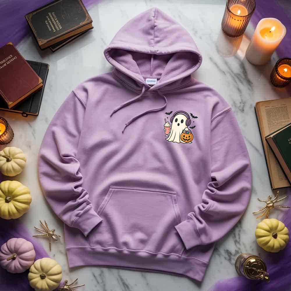 Little Ghost Iced Coffee Hoodie â€?Cute Halloween Ghost Hoodie