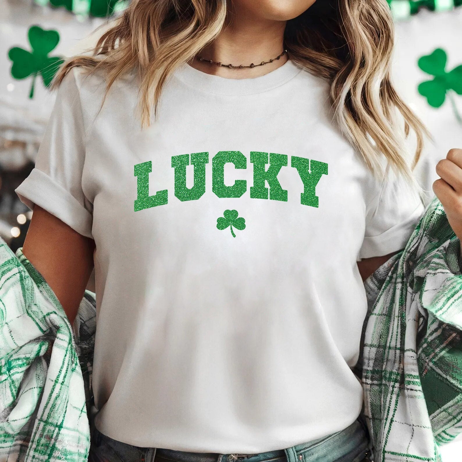 St Patricks Day Cute Lucky Clover Top