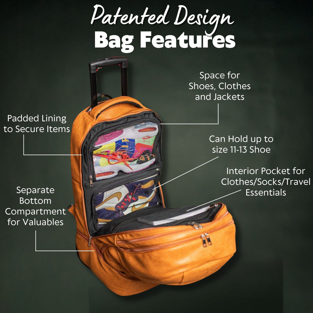 Brown Leather Carry-On Patented Roller Bag (Only 150 Made)