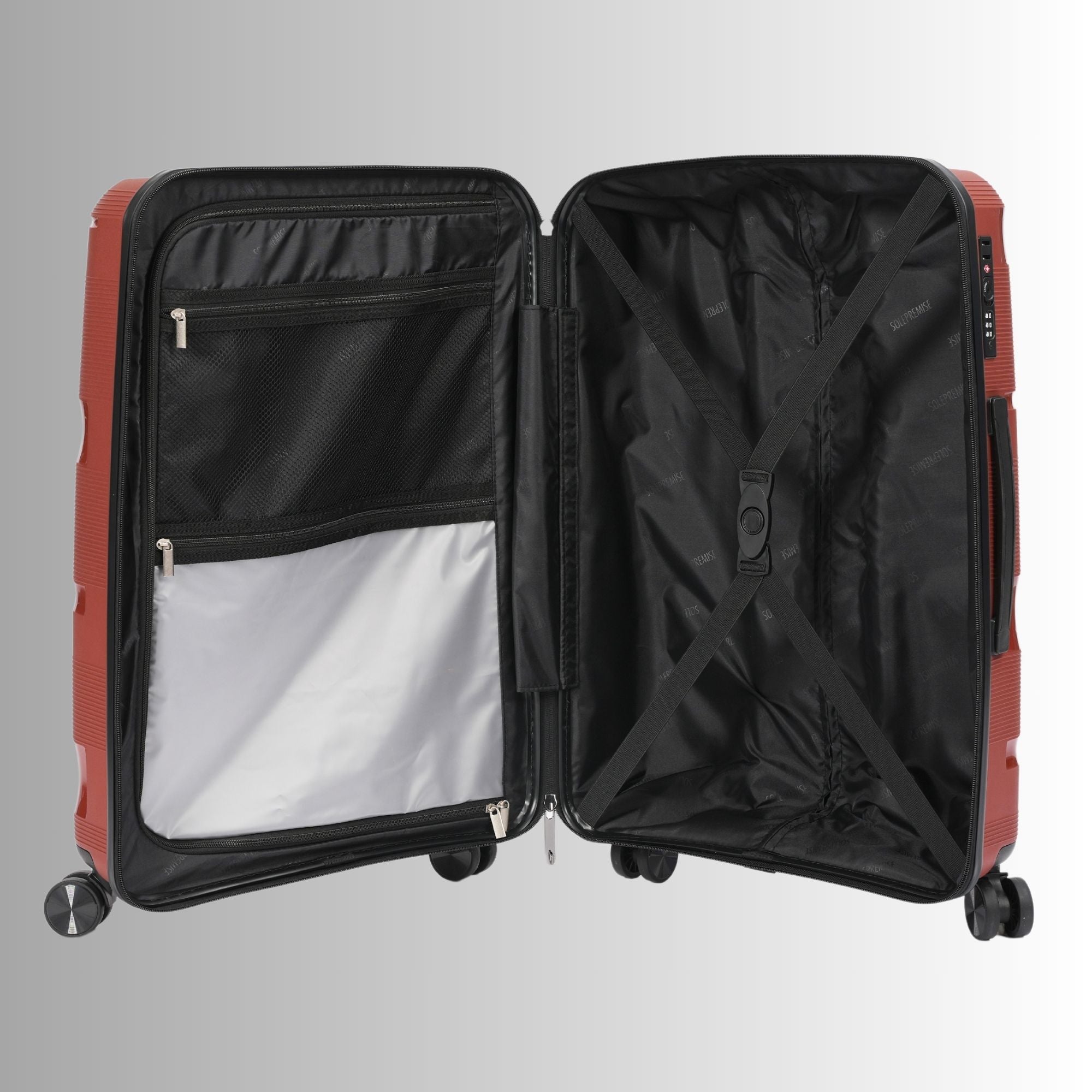 20-inch Red Carry-On Hardcase Roller Luggage with 360° Wheels