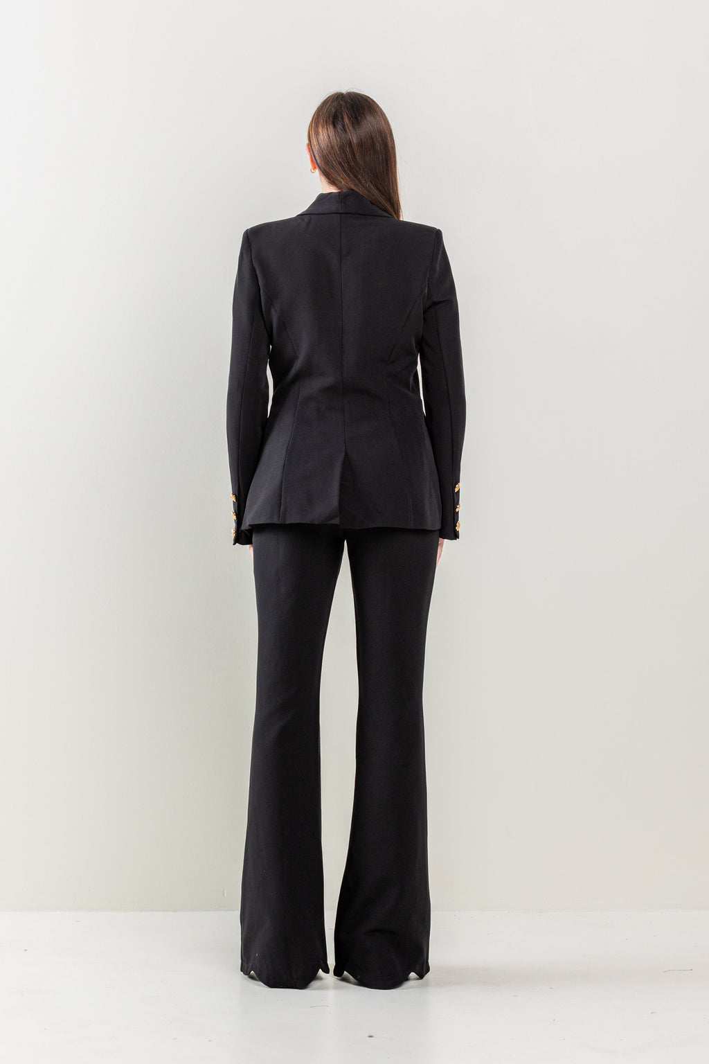 Long Sleeve Button Detail Jacket Pant Set