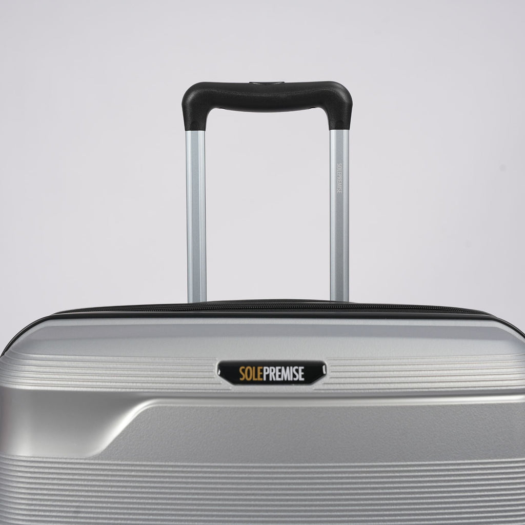24-inch Silver Hardcase Roller Luggage with 360° Wheels & TSA Lock