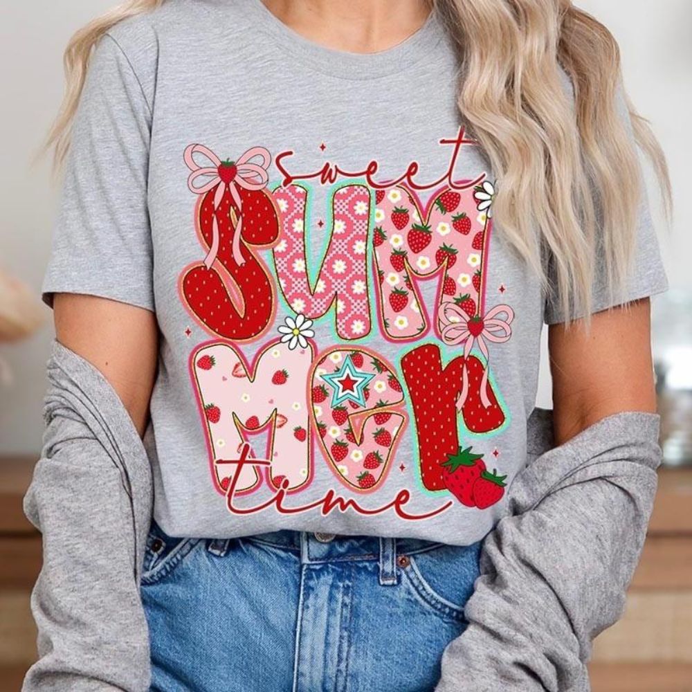 Sweet Summertime Graphic Tee â€?Cute Retro Summer T-Shirt, Aesthetic Beach Vibes, Casual Trendy Outfit