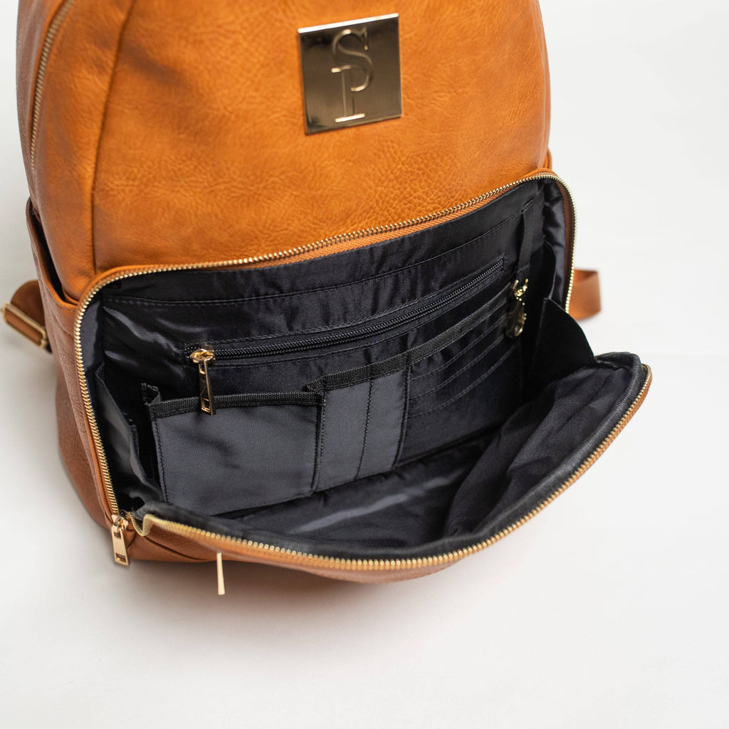Brown Leather Carrier Backpack