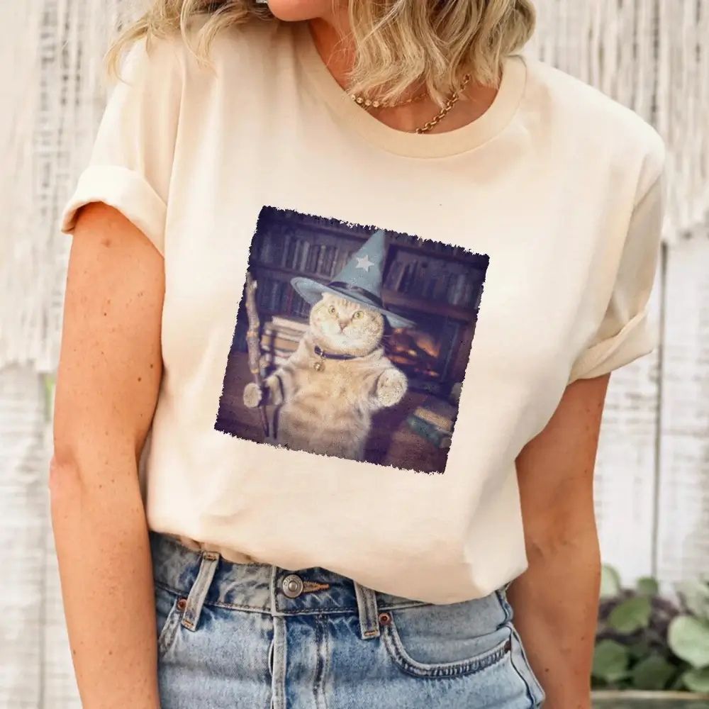 Wizard Cat Halloween Shirt â€?Funny Cat Meme Graphic Tee