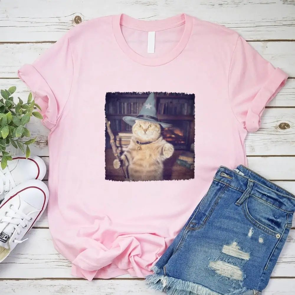 Wizard Cat Halloween Shirt â€?Funny Cat Meme Graphic Tee