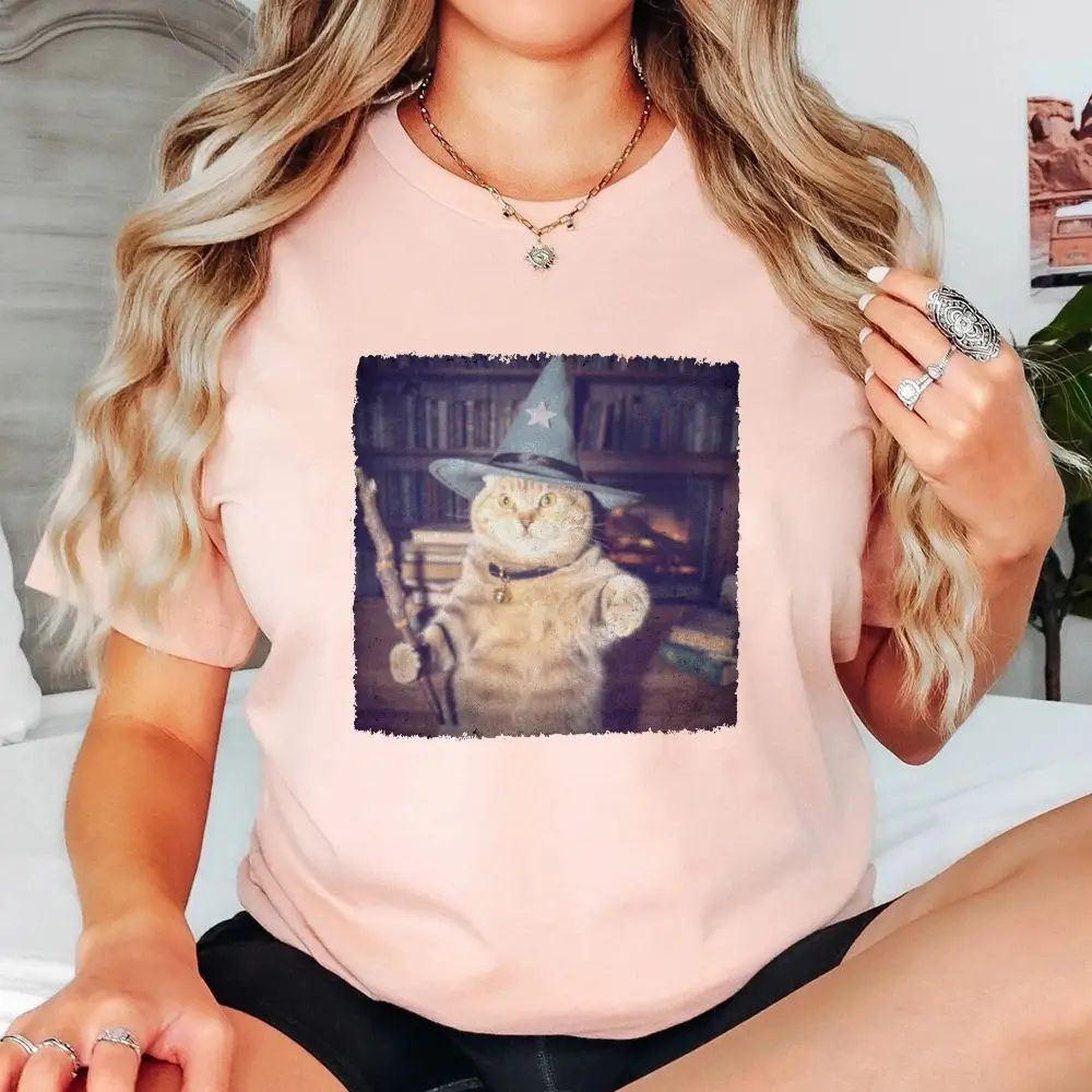 Wizard Cat Halloween Shirt â€?Funny Cat Meme Graphic Tee