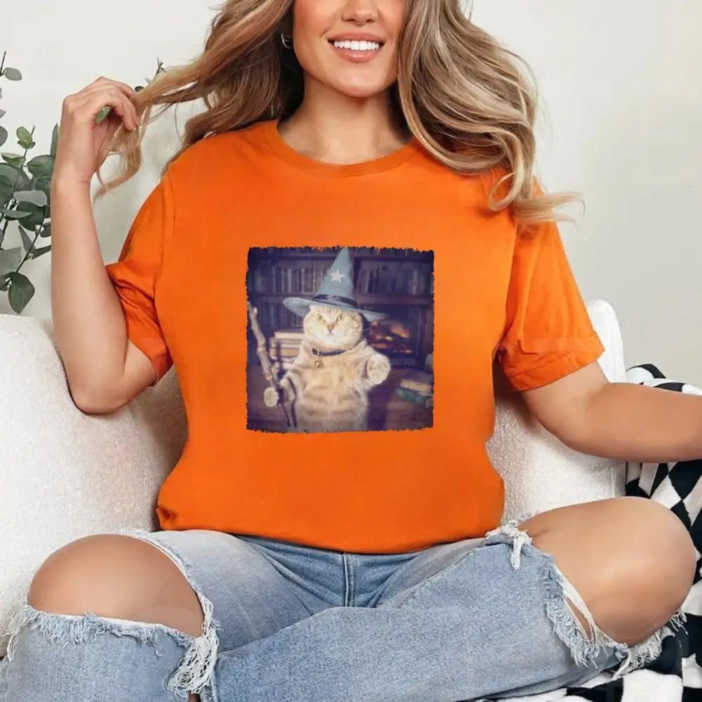 Wizard Cat Halloween Shirt â€?Funny Cat Meme Graphic Tee