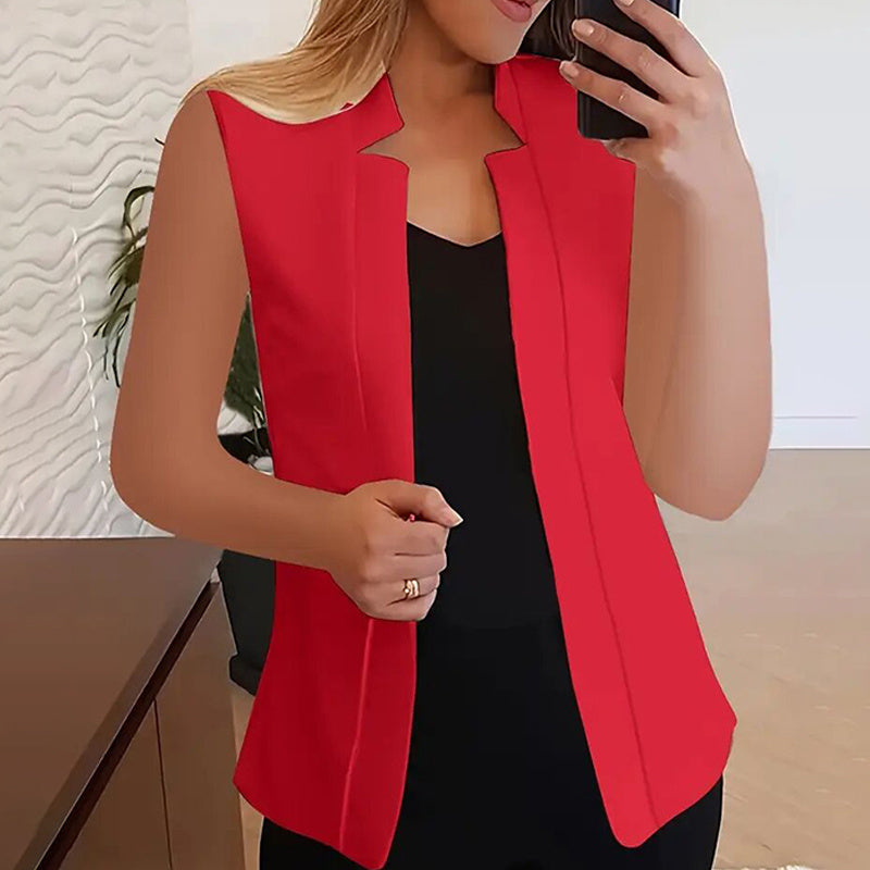 Women's Sleeveless Stand-Collar Vest Cardigan