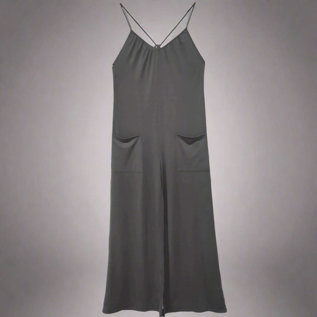 Women's Pleated Chest Cross-Strap Jumpsuit