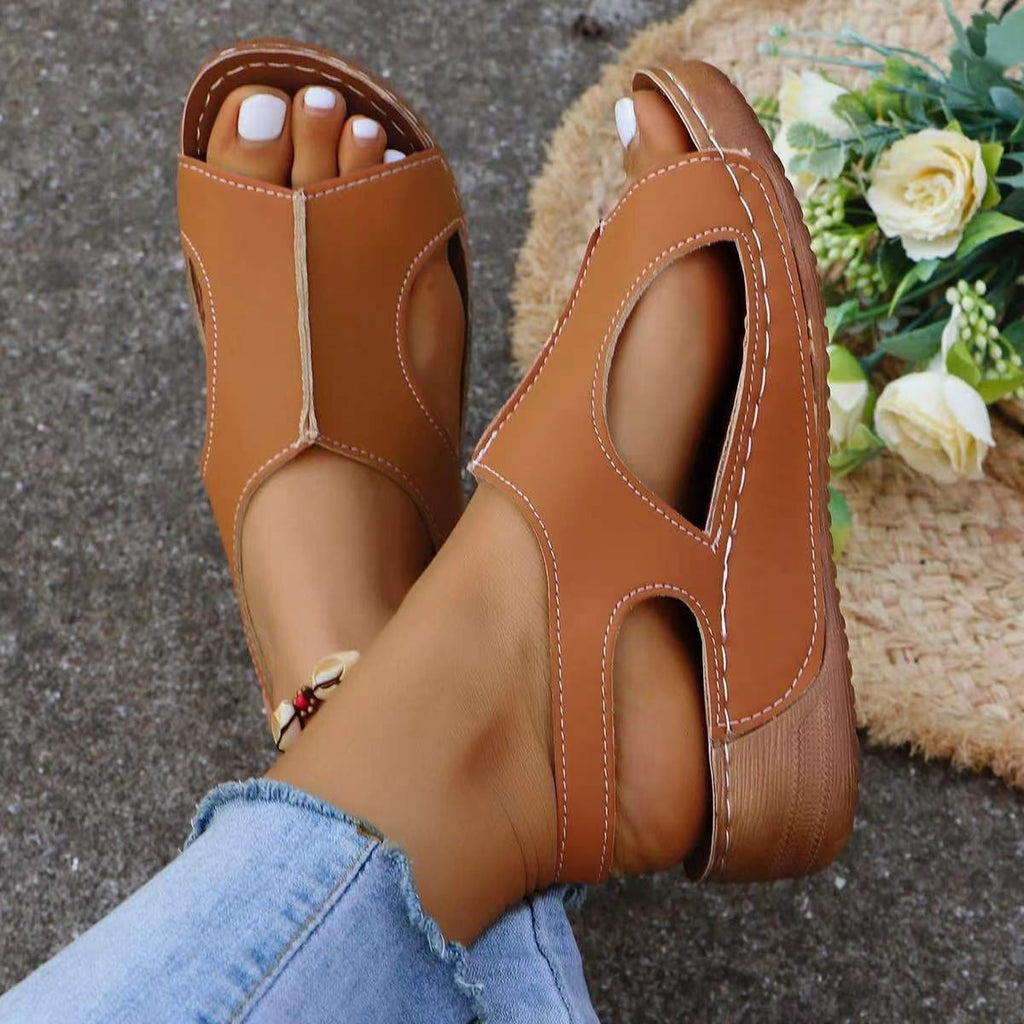 Women's Summer Wedges â€?Elastic-Band Fish-Mouth Casual Sandals
