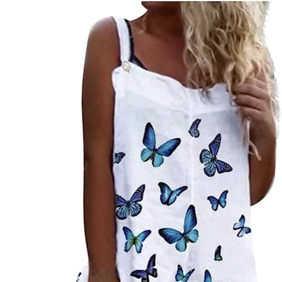 Women's Butterfly Print Overalls