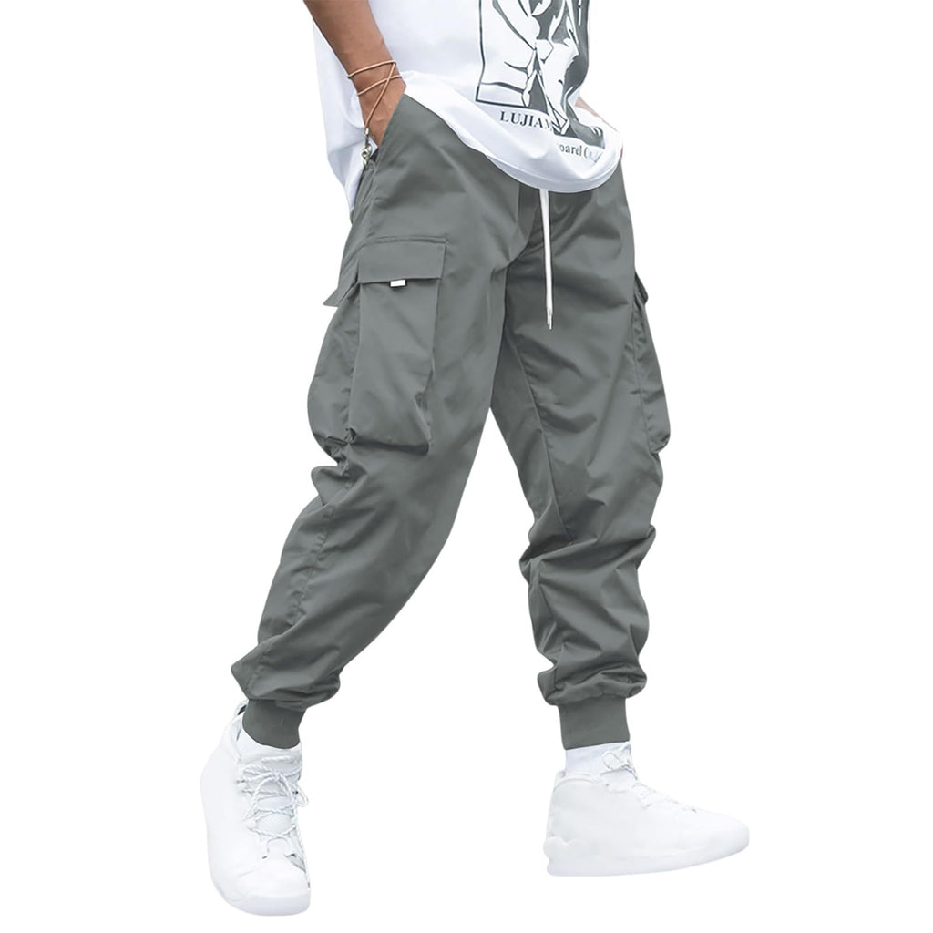 Men's Multi‑Pocket Drawstring Cargo Pants