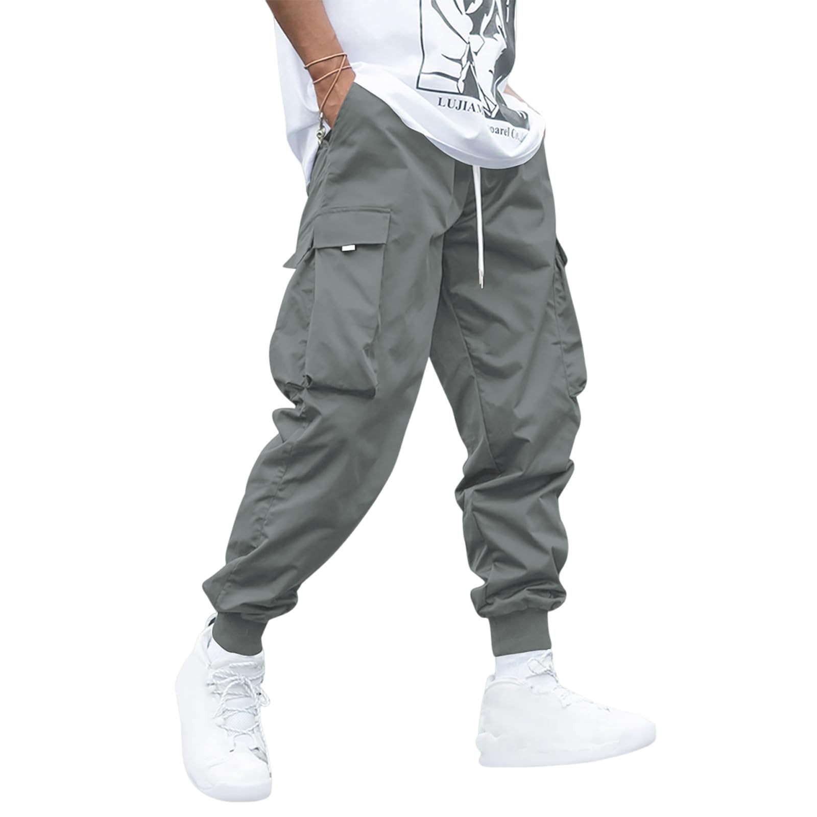 Men's Multi‑Pocket Drawstring Cargo Pants