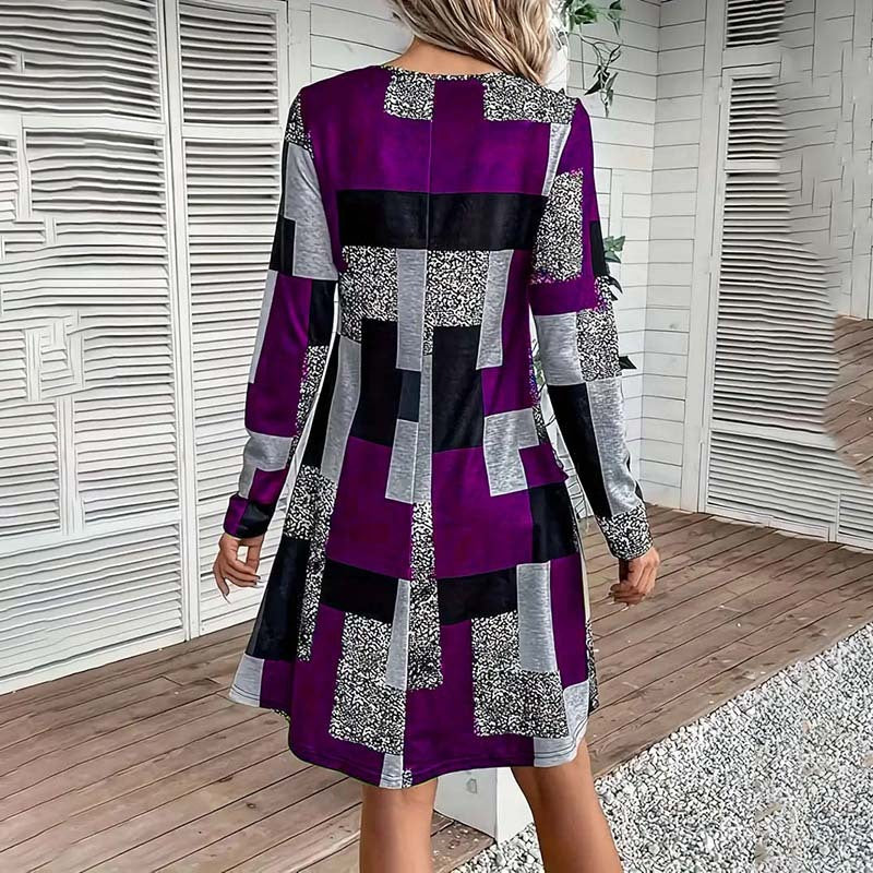 Women's Round Neck Long Sleeve Dress