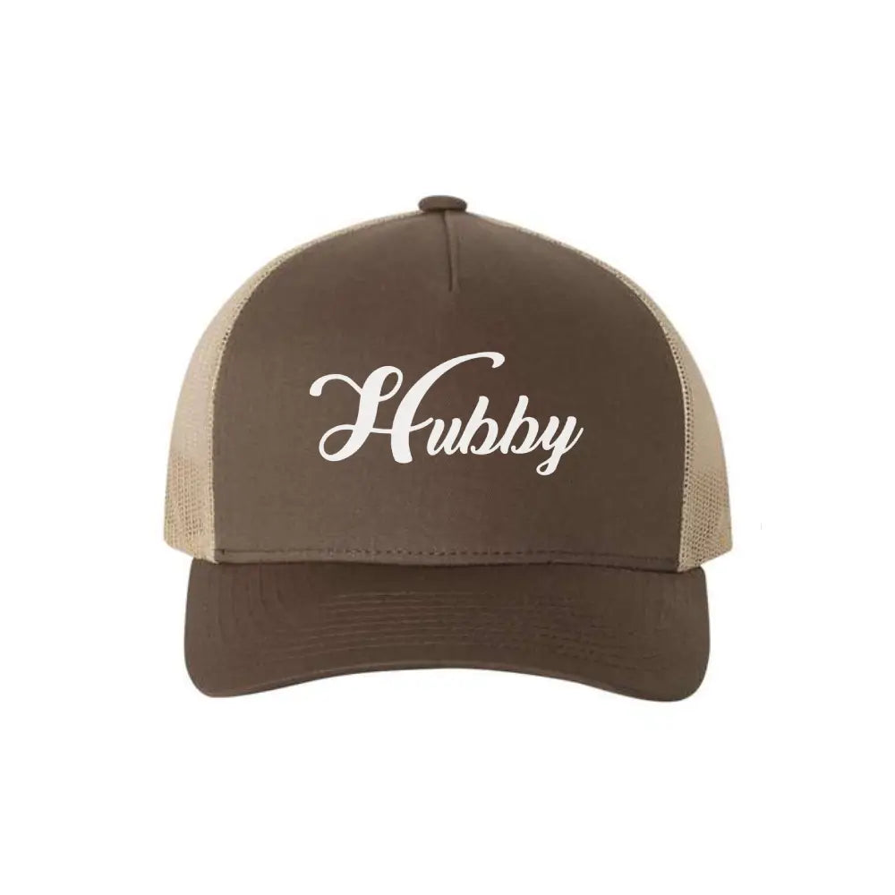 Embroidered Hubby Trucker Hat â€?Classic Mesh Cap for Wedding or Anniversary