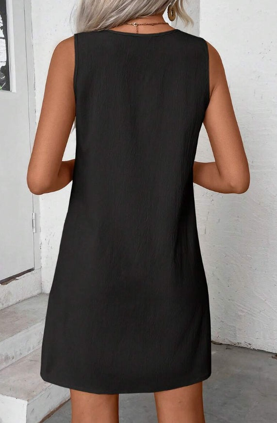 Women's Solid‑Color Sleeveless A‑Line Dress