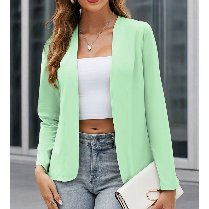 Women's Plus‑Size Open‑Front Casual Blazer
