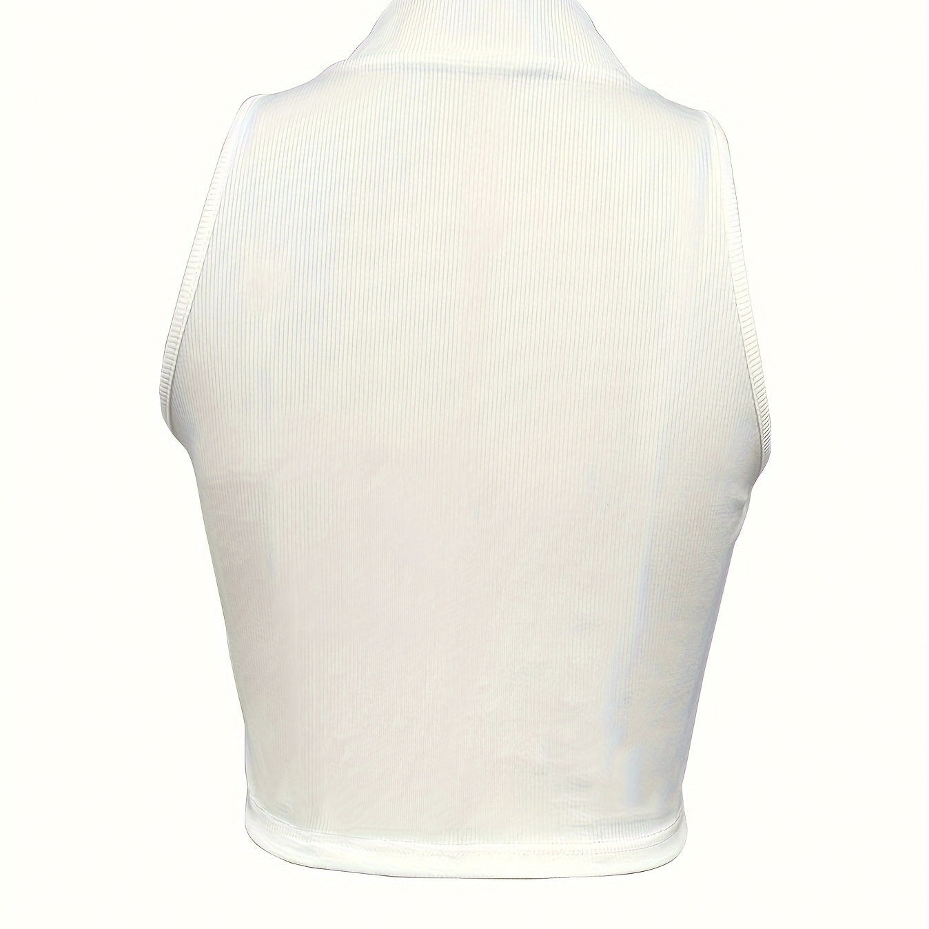 Women's Ribbed V-Neck Zipper Camisole