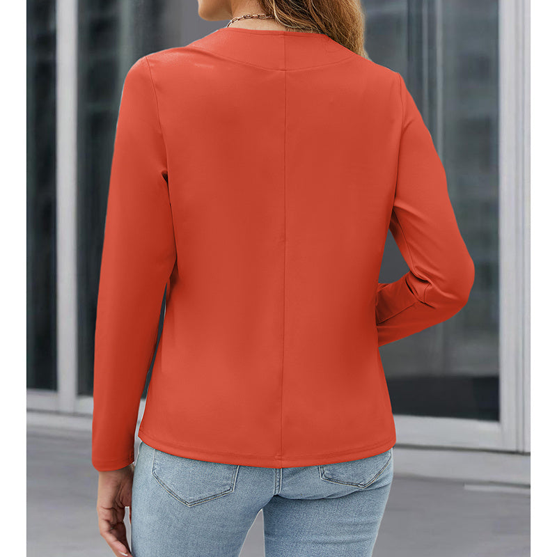 Women's Plus‑Size Open‑Front Casual Blazer
