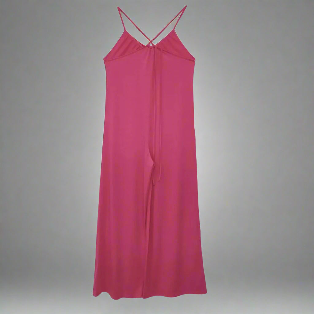 Women's New Cross Backless Wide Leg Camisole Skirt Jumpsuit